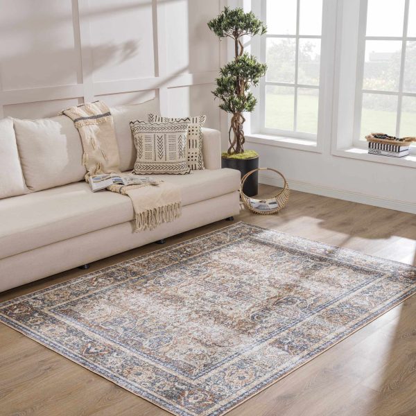 Arias Blue Flat Pile Washable Rug Hot on Sale - Image 3