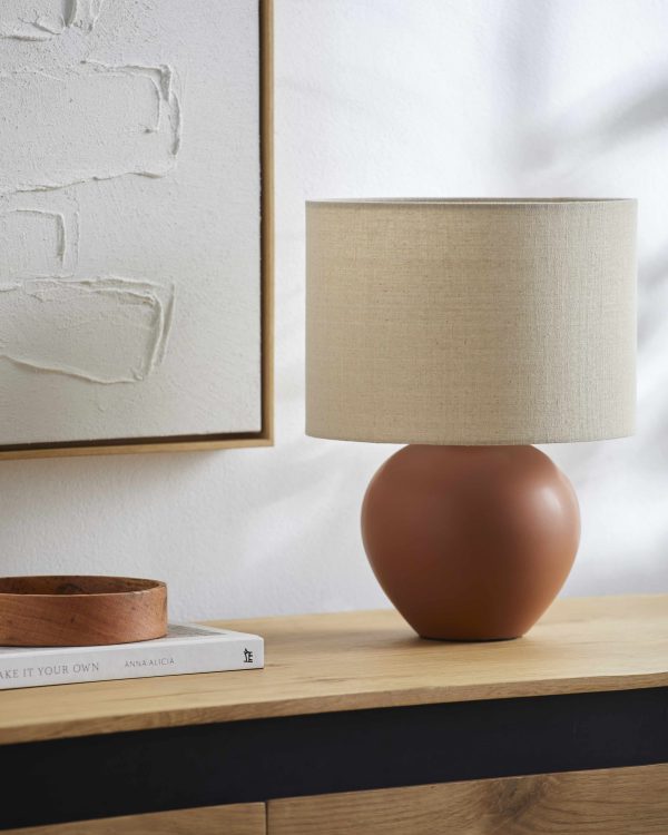 Ferrandina Contemporary Brick Red Table Lamp For Cheap - Image 5