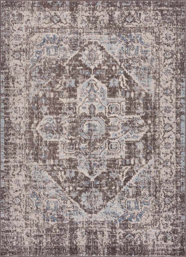 Peeta Dark Brown Medallion Area Rug Online Hot Sale - Image 2