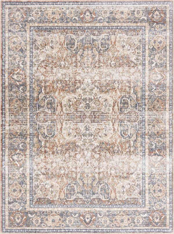 Arias Blue Flat Pile Washable Rug Hot on Sale