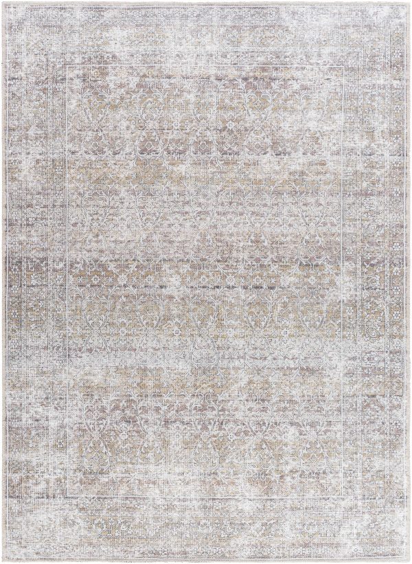 Our PNW Home Rainier Damask Dark Brown Washable Rug Online Hot Sale