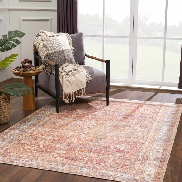 Anshu Peach Washable Area Rug - Clearance Supply - Image 2