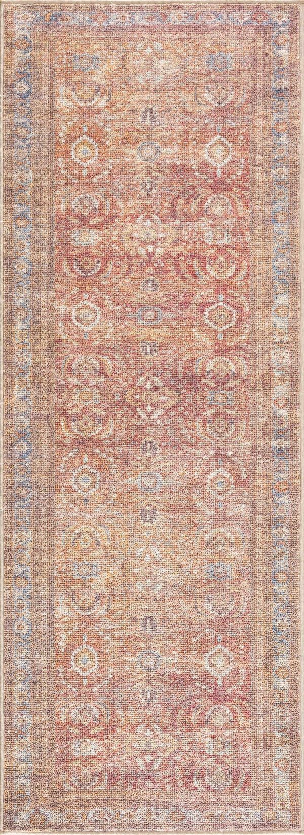 Anshu Peach Washable Area Rug - Clearance Supply - Image 4