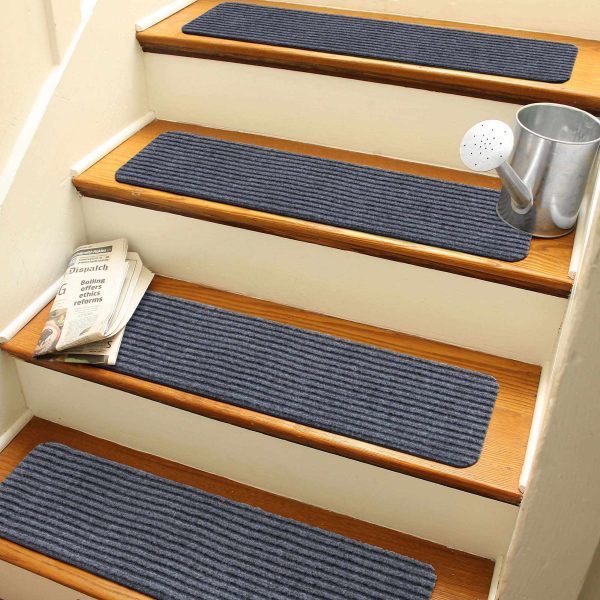 Basic Stair Tread Rugs, Light Gray Hot on Sale