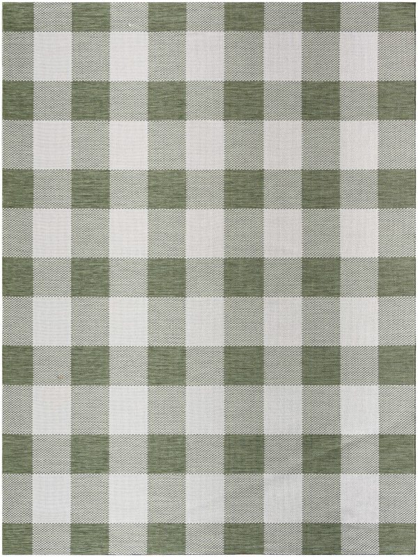 Meris Olive Green Plaid Area Rug Online Sale - Image 2