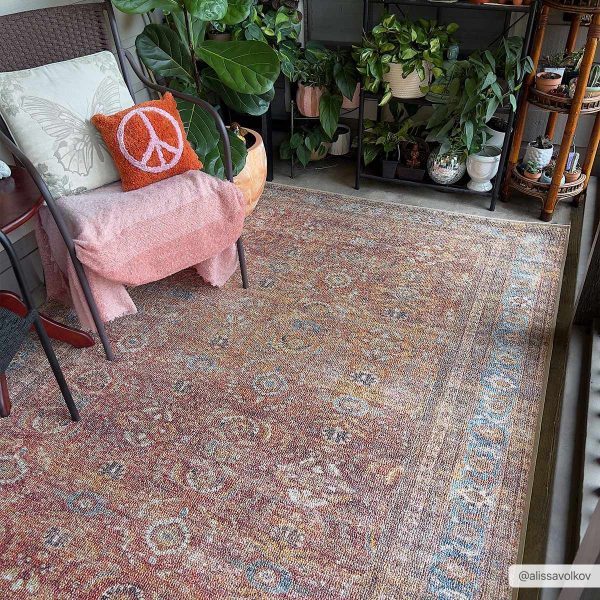 Anshu Peach Washable Area Rug - Clearance Supply