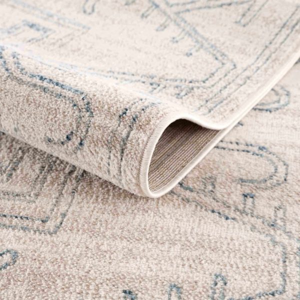 Divya Cream & Silver Blue Area Rug - Clearance For Sale - Image 4