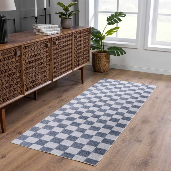 Alie Gray Checkered Washable Area Rug Discount - Image 4