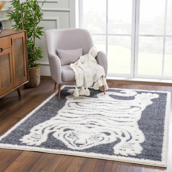 Zane Charcoal Tibetan Tiger Area Rug Online now