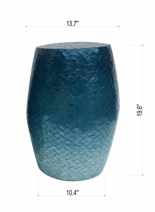 Blue Blue Scales Ceramic Stool Online now - Image 3