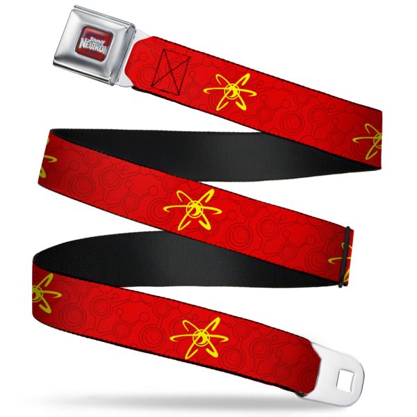 The Adventures of Jimmy Neutron Logo Full Color Red Blues Seatbelt Belt - Jimmy Neutron Atoms & Molecules Red Yellow Webbing For Cheap - Image 4